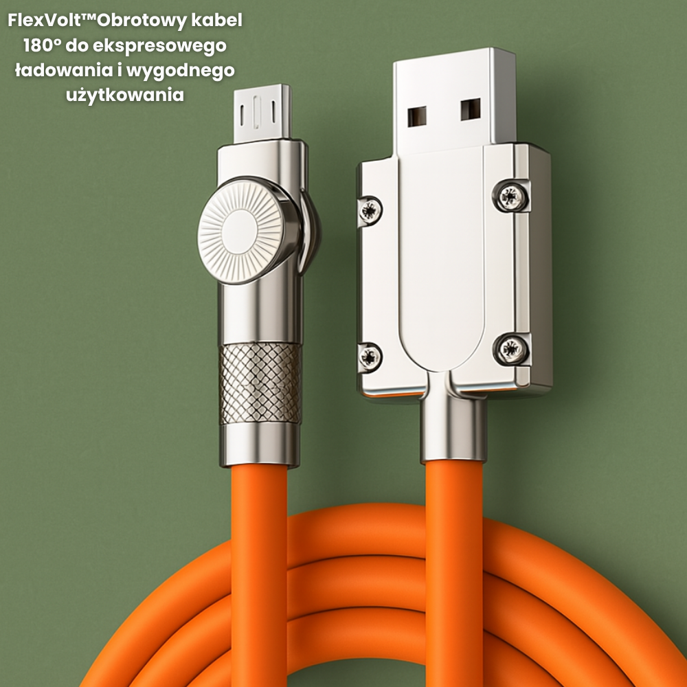 FlexVolt™ - Obrotowy kabel 180° do ekspresowego ładowania i wygodnego użytkowania